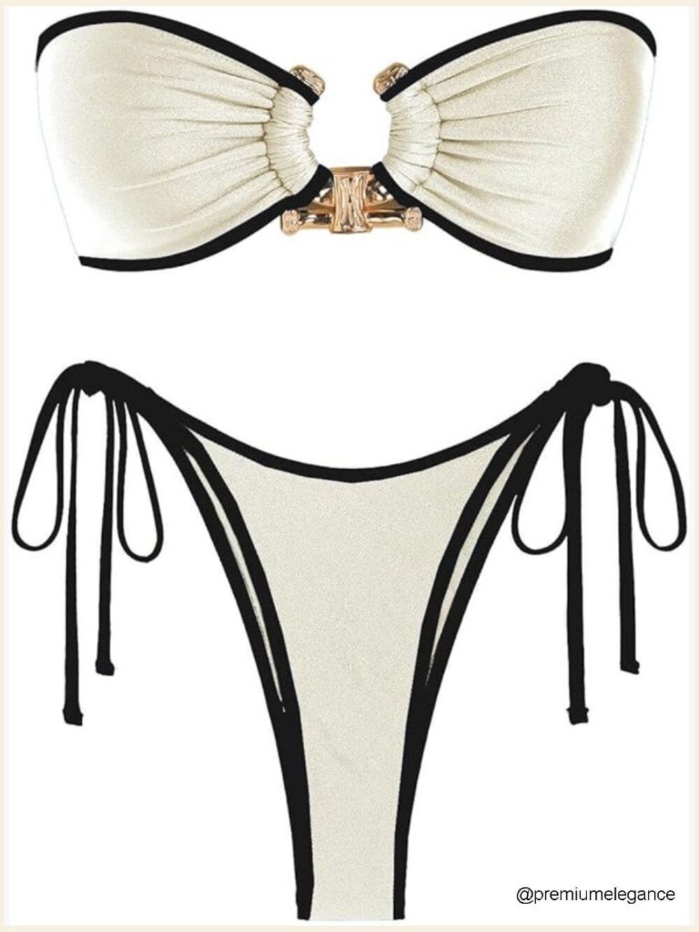 Strapless Bandeau Bikini Set with High Cut Bottom